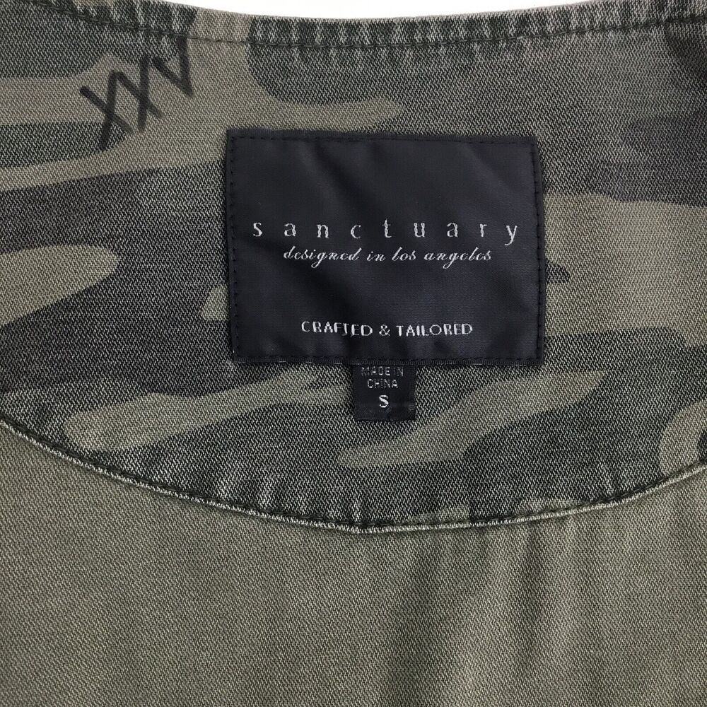 Sanctuary Women Scout Trapeze Jacket sz S Full Zip Ruffle Sleeve Army Green $139 - Picture 11 of 12